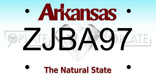 ZJBA97 Arkansas License Plate