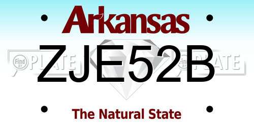 ZJE52B Arkansas License Plate
