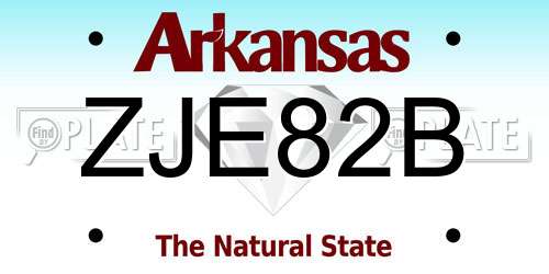 ZJE82B Arkansas License Plate
