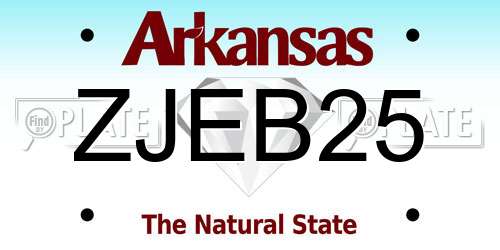 ZJEB25 Arkansas License Plate