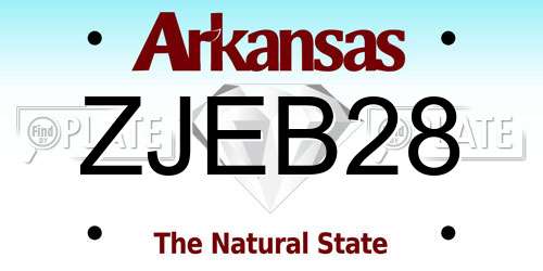 ZJEB28 Arkansas License Plate