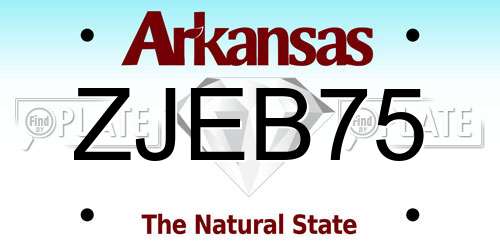 ZJEB75 Arkansas License Plate