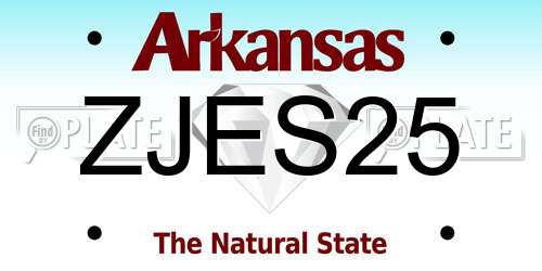 ZJES25 Arkansas License Plate