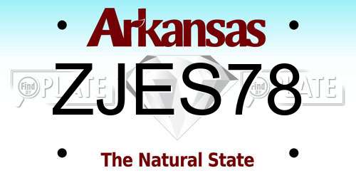 ZJES78 Arkansas License Plate