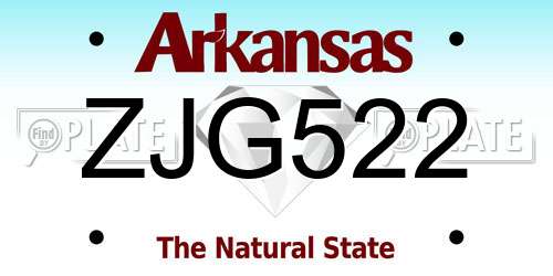 ZJG522 Arkansas License Plate
