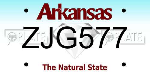 ZJG577 Arkansas License Plate