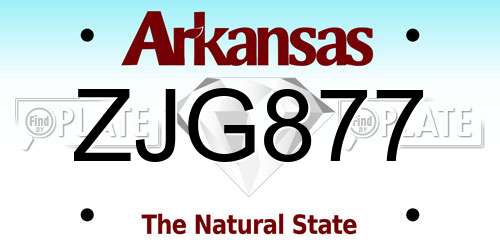 ZJG877 Arkansas License Plate