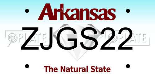ZJGS22 Arkansas License Plate