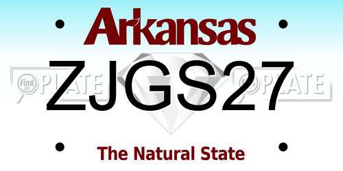 ZJGS27 Arkansas License Plate