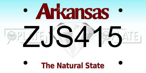 ZJS415 Arkansas License Plate