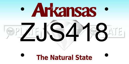 ZJS418 Arkansas License Plate