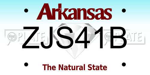 ZJS41B Arkansas License Plate