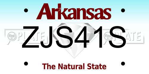 ZJS41S Arkansas License Plate