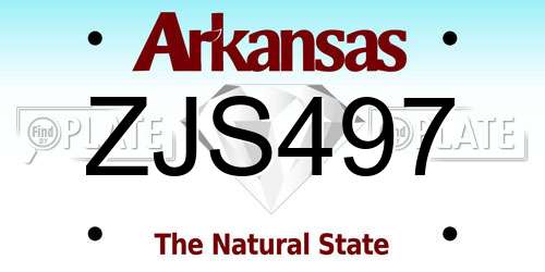 ZJS497 Arkansas License Plate