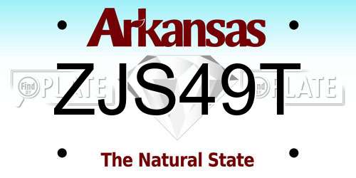 ZJS49T Arkansas License Plate