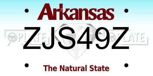 ZJS49Z Arkansas License Plate