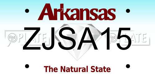 ZJSA15 Arkansas License Plate