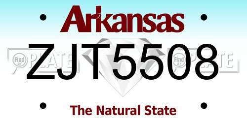 ZJT5508 Arkansas License Plate