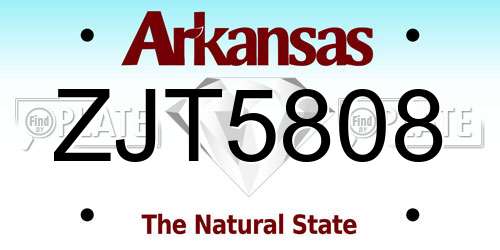 ZJT5808 Arkansas License Plate
