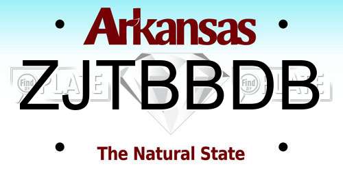 ZJTBBDB Arkansas License Plate
