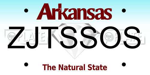 ZJTSSOS Arkansas License Plate