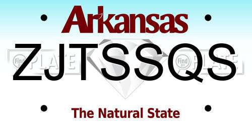 ZJTSSQS Arkansas License Plate