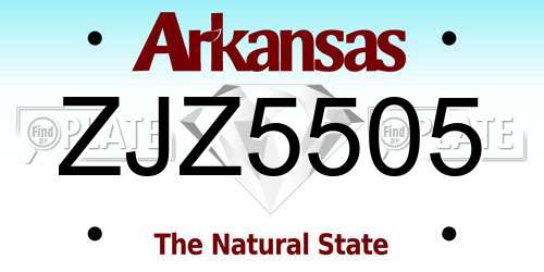 ZJZ5505 Arkansas License Plate