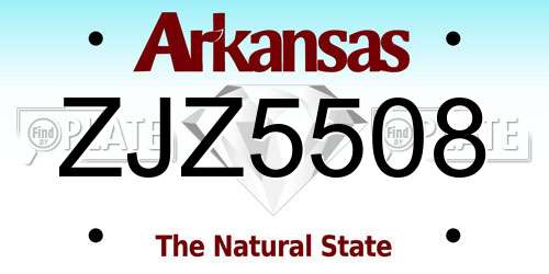 ZJZ5508 Arkansas License Plate