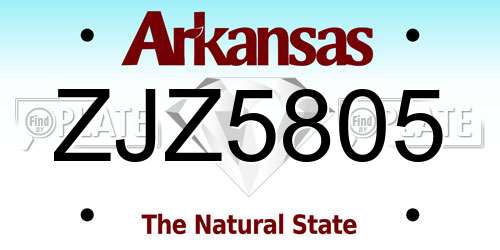 ZJZ5805 Arkansas License Plate