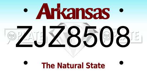 ZJZ8508 Arkansas License Plate