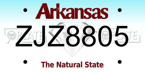 ZJZ8805 Arkansas License Plate