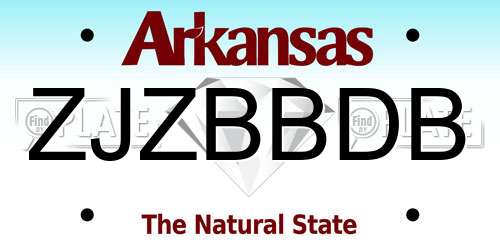 ZJZBBDB Arkansas License Plate