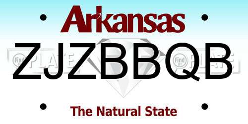 ZJZBBQB Arkansas License Plate