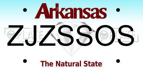 ZJZSSOS Arkansas License Plate
