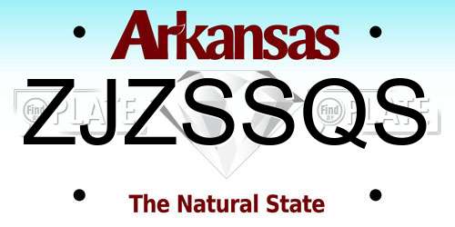ZJZSSQS Arkansas License Plate