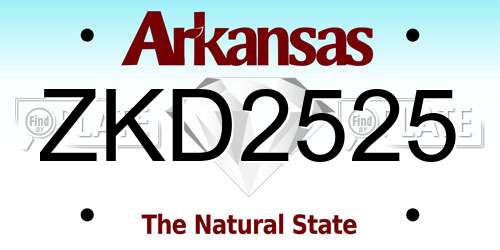 ZKD2525 Arkansas License Plate