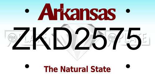 ZKD2575 Arkansas License Plate