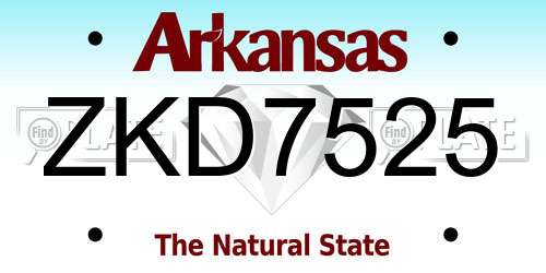 ZKD7525 Arkansas License Plate