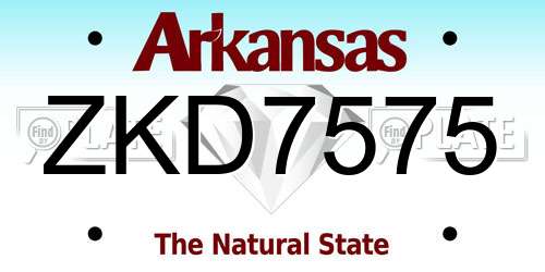 ZKD7575 Arkansas License Plate