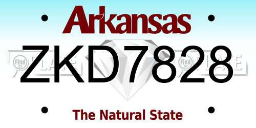 ZKD7828 Arkansas License Plate
