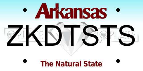ZKDTSTS Arkansas License Plate