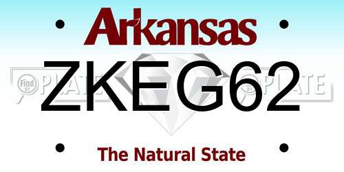 ZKEG62 Arkansas License Plate