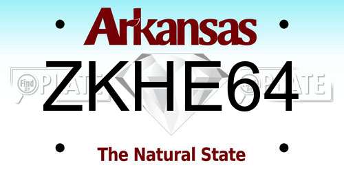 ZKHE64 Arkansas License Plate