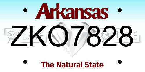 ZKO7828 Arkansas License Plate