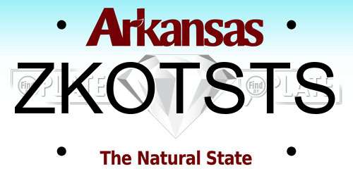 ZKOTSTS Arkansas License Plate