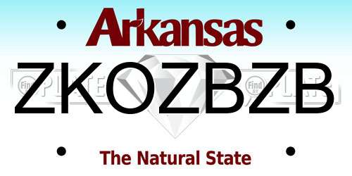 ZKOZBZB Arkansas License Plate