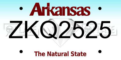 ZKQ2525 Arkansas License Plate