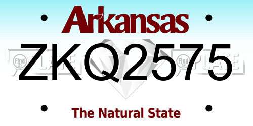 ZKQ2575 Arkansas License Plate
