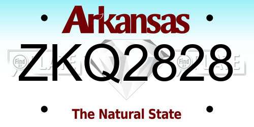 ZKQ2828 Arkansas License Plate