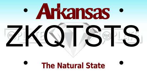 ZKQTSTS Arkansas License Plate